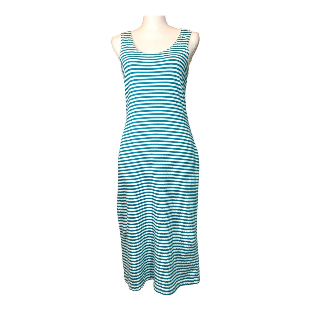 Water Midi Dress Aqua & White Stripes Size 8